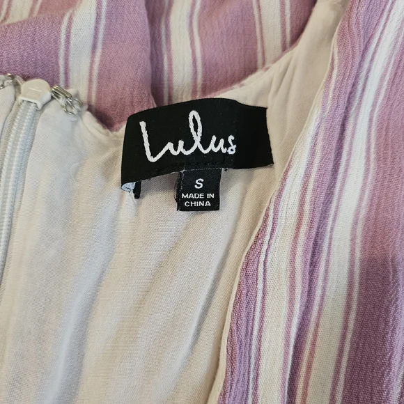 Lulus Striped Button-Front Maxi Dress in Lavender/Pink and White - Picture 14 of 15